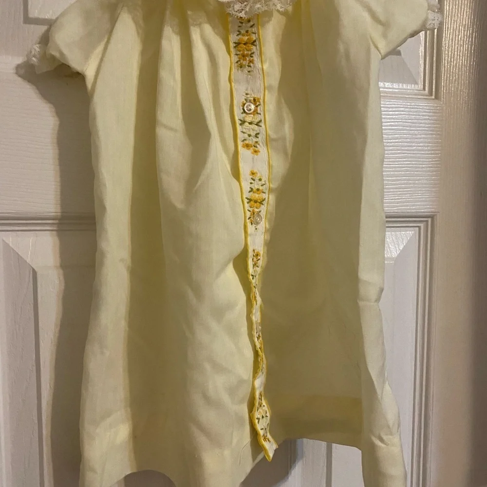 Vintage Embroidered Dress - Size 0/3 Months
